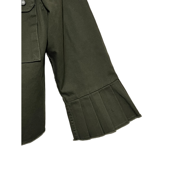 Who What Wear Green Ruffle Sleeve utility Jacket NWT size small - Picture 4 of 9